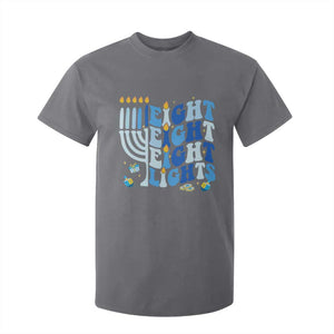 Happy Hanukkah T Shirt For Kid Retro Groovy Eight Nights and Eight Lights TS10 Charcoal Print Your Wear