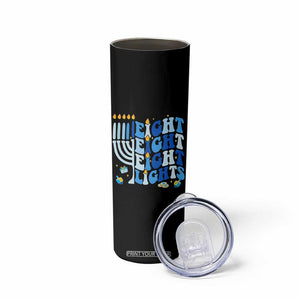 Happy Hanukkah Skinny Tumbler Retro Groovy Eight Nights and Eight Lights TS10 Print Your Wear