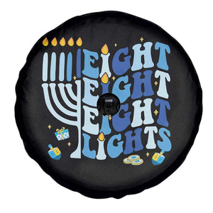 Happy Hanukkah Spare Tire Cover Retro Groovy Eight Nights and Eight Lights TS10 Print Your Wear
