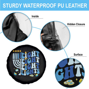 Happy Hanukkah Spare Tire Cover Retro Groovy Eight Nights and Eight Lights TS10 Print Your Wear
