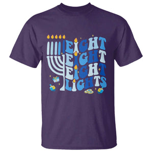 Happy Hanukkah T Shirt Retro Groovy Eight Nights and Eight Lights TS10 Purple Print Your Wear