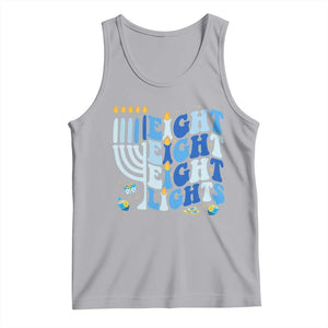 Happy Hanukkah Tank Top Retro Groovy Eight Nights and Eight Lights TS10 Athletic Heather Print Your Wear