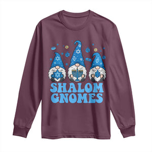 Happy Hanukkah Long Sleeve Shirt Retro Groovy Eight Nights Lights TS10 Maroon Print Your Wear