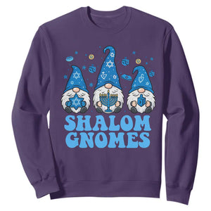 Happy Hanukkah Sweatshirt Retro Groovy Eight Nights Lights TS10 Purple Print Your Wear