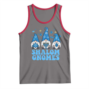 Happy Hanukkah Tank Top Retro Groovy Eight Nights Lights TS10 Deep Heather Red Print Your Wear