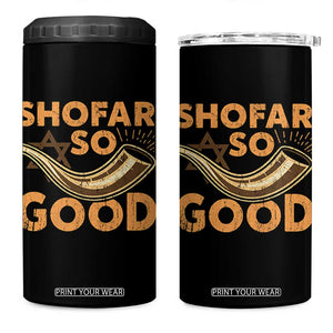 Shofar So Good 4 in 1 Can Cooler Tumbler Funny Rosh Hashanah Jewish Holiday Gift TS10 One Size: 16 oz Black Print Your Wear