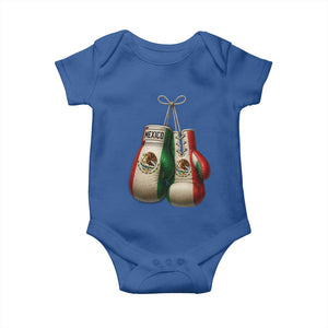 Mexican Boxing Gloves Baby Onesie Retro Vintage Mexico Flag Boxer TS10 Royal Blue Print Your Wear