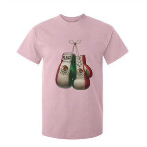 Mexican Boxing Gloves T Shirt For Kid Retro Vintage Mexico Flag Boxer TS10 Light Pink Print Your Wear