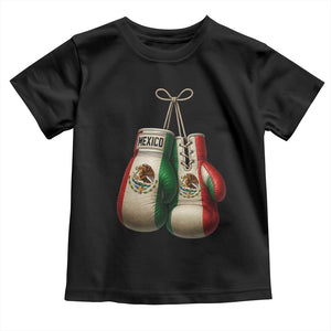 Mexican Boxing Gloves Toddler T Shirt Retro Vintage Mexico Flag Boxer TS10 Black Print Your Wear