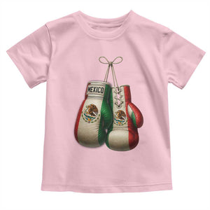 Mexican Boxing Gloves Toddler T Shirt Retro Vintage Mexico Flag Boxer TS10 Light Pink Print Your Wear