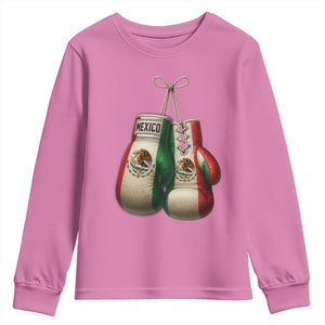 Mexican Boxing Gloves Youth Sweatshirt Retro Vintage Mexico Flag Boxer TS10 Azalea Print Your Wear