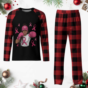 Black Women Fight Breast Cancer Awareness Plaid Pajama Set Pink Ribbon African American TS10 Buffalo Plaid Print Your Wear
