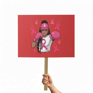 Black Women Fight Breast Cancer Awareness Protest Sign Pink Ribbon African American TS10 Horizontal 18" × 24" Red Print Your Wear