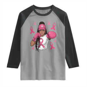 Black Women Fight Breast Cancer Awareness Raglan Shirt Pink Ribbon African American TS10 Sport Gray Black Print Your Wear