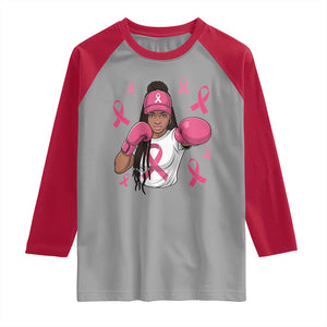 Black Women Fight Breast Cancer Awareness Raglan Shirt Pink Ribbon African American TS10 Sport Gray Red Print Your Wear
