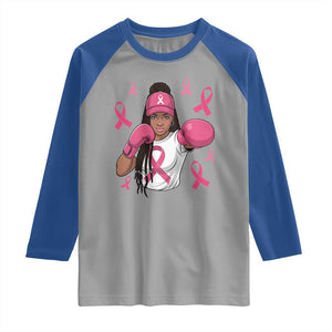 Black Women Fight Breast Cancer Awareness Raglan Shirt Pink Ribbon African American TS10 Sport Gray Royal Print Your Wear
