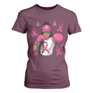 Black Women Fight Breast Cancer Awareness T Shirt For Women Pink Ribbon African American TS10 Maroon Print Your Wear