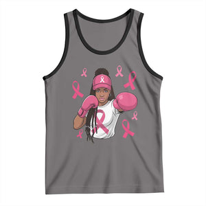 Black Women Fight Breast Cancer Awareness Tank Top Pink Ribbon African American TS10 Deep Heather Black Print Your Wear
