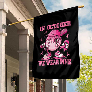 Baseball Breast Cancer Garden Flag In October We Wear Pink Baseball Drip TS10 Print Your Wear