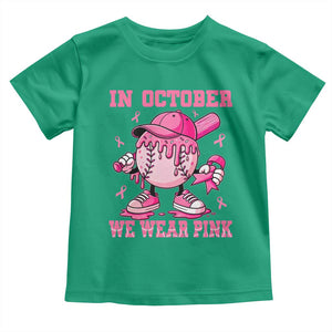 Baseball Breast Cancer Toddler T Shirt In October We Wear Pink Baseball Drip TS10 Irish Green Print Your Wear