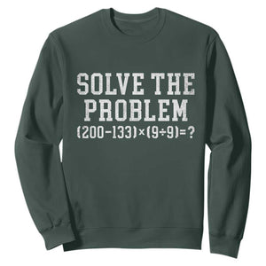 Funny Six Seven Sweatshirt Math Teacher Joke 67 Meme Gen Alpha Slang TS10 Dark Forest Green Print Your Wear