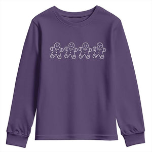 Christmas Gingerbread Cookies Youth Sweatshirt Festive Holiday Outfit TS10 Purple Print Your Wear