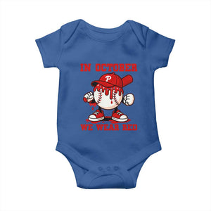 Red October Phillies Baby Onesie Philadelphia Baseball Drip Boy TS10 Royal Blue Print Your Wear