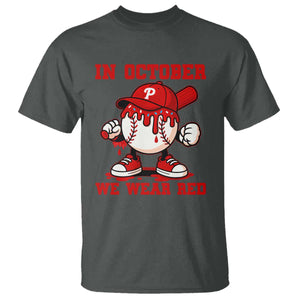 Red October Phillies T Shirt Philadelphia Baseball Drip Boy TS10 Dark Heather Print Your Wear