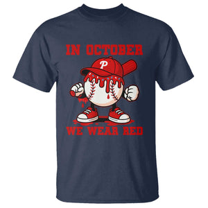 Red October Phillies T Shirt Philadelphia Baseball Drip Boy TS10 Navy Print Your Wear