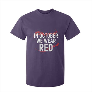 In October We Wear Red T Shirt For Kid Philadelphia Baseball Philly TS10 Purple Print Your Wear