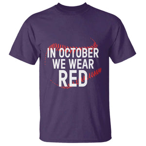 In October We Wear Red T Shirt Philadelphia Baseball Philly TS10 Purple Print Your Wear