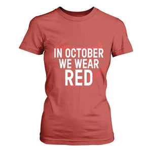 In October We Wear Red T Shirt For Women Philadelphia Baseball Phillies TS10 Red Print Your Wear