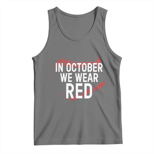In October We Wear Red Tank Top Philadelphia Baseball Phillies TS10 Black Heather Print Your Wear