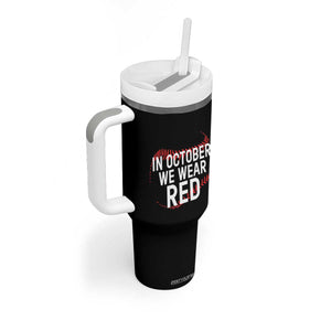 In October We Wear Red Tumbler With Handle Philadelphia Baseball Philly TS10 Print Your Wear