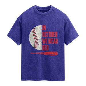 Red October Philly Washed Cotton T-Shirt Retro Philadelphia Baseball Fan