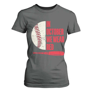 Red October Phillies T Shirt For Women Retro Philadelphia Baseball Fan TS10 Dark Heather Print Your Wear