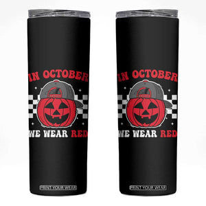 Red October Halloween Skinny Tumbler Vintage Philadelphia Baseball Fan Jackolantern Pumpkin TS10 Black Print Your Wear