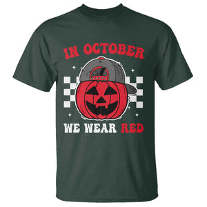 Red October Halloween T Shirt Vintage Philadelphia Baseball Fan Jackolantern Pumpkin TS10 Dark Forest Green Print Your Wear