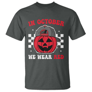 Red October Halloween T Shirt Vintage Philadelphia Baseball Fan Jackolantern Pumpkin TS10 Dark Heather Print Your Wear