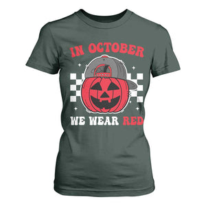 Red October Halloween T Shirt For Women Vintage Philadelphia Baseball Fan Jackolantern Pumpkin TS10 Dark Forest Green Print Your Wear