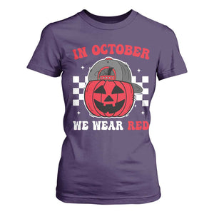 Red October Halloween T Shirt For Women Vintage Philadelphia Baseball Fan Jackolantern Pumpkin TS10 Purple Print Your Wear