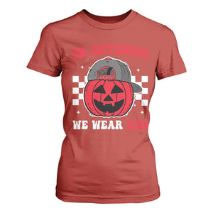 Red October Halloween T Shirt For Women Vintage Philadelphia Baseball Fan Jackolantern Pumpkin TS10 Red Print Your Wear