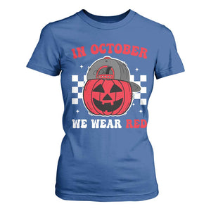 Red October Halloween T Shirt For Women Vintage Philadelphia Baseball Fan Jackolantern Pumpkin TS10 Royal Blue Print Your Wear