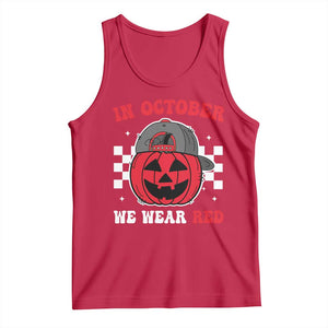 Red October Halloween Tank Top Vintage Philadelphia Baseball Fan Jackolantern Pumpkin TS10 Red Print Your Wear