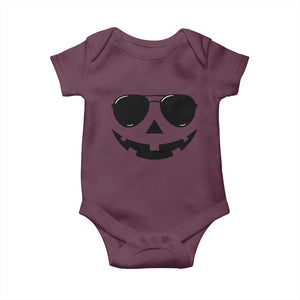 Pumpkin Face Baby Onesie Vintage Jack o Lantern Jackolantern Spooky Season Halloween TS10 Maroon Print Your Wear