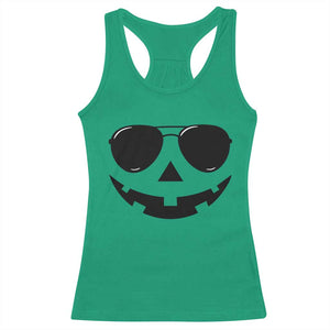 Pumpkin Face Racerback Tank Top Vintage Jack o Lantern Jackolantern Spooky Season Halloween TS10 Irish Green Print Your Wear