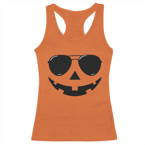 Pumpkin Face Racerback Tank Top Vintage Jack o Lantern Jackolantern Spooky Season Halloween TS10 Orange Print Your Wear