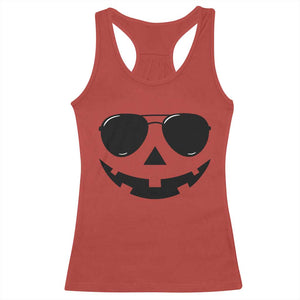 Pumpkin Face Racerback Tank Top Vintage Jack o Lantern Jackolantern Spooky Season Halloween TS10 Red Print Your Wear