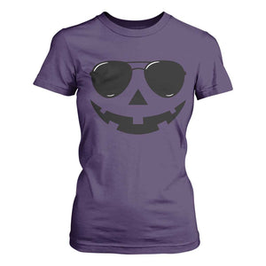 Pumpkin Face T Shirt For Women Vintage Jack o Lantern Jackolantern Spooky Season Halloween TS10 Purple Print Your Wear