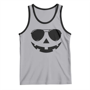 Pumpkin Face Tank Top Vintage Jack o Lantern Jackolantern Spooky Season Halloween TS10 Athletic Heather Black Print Your Wear